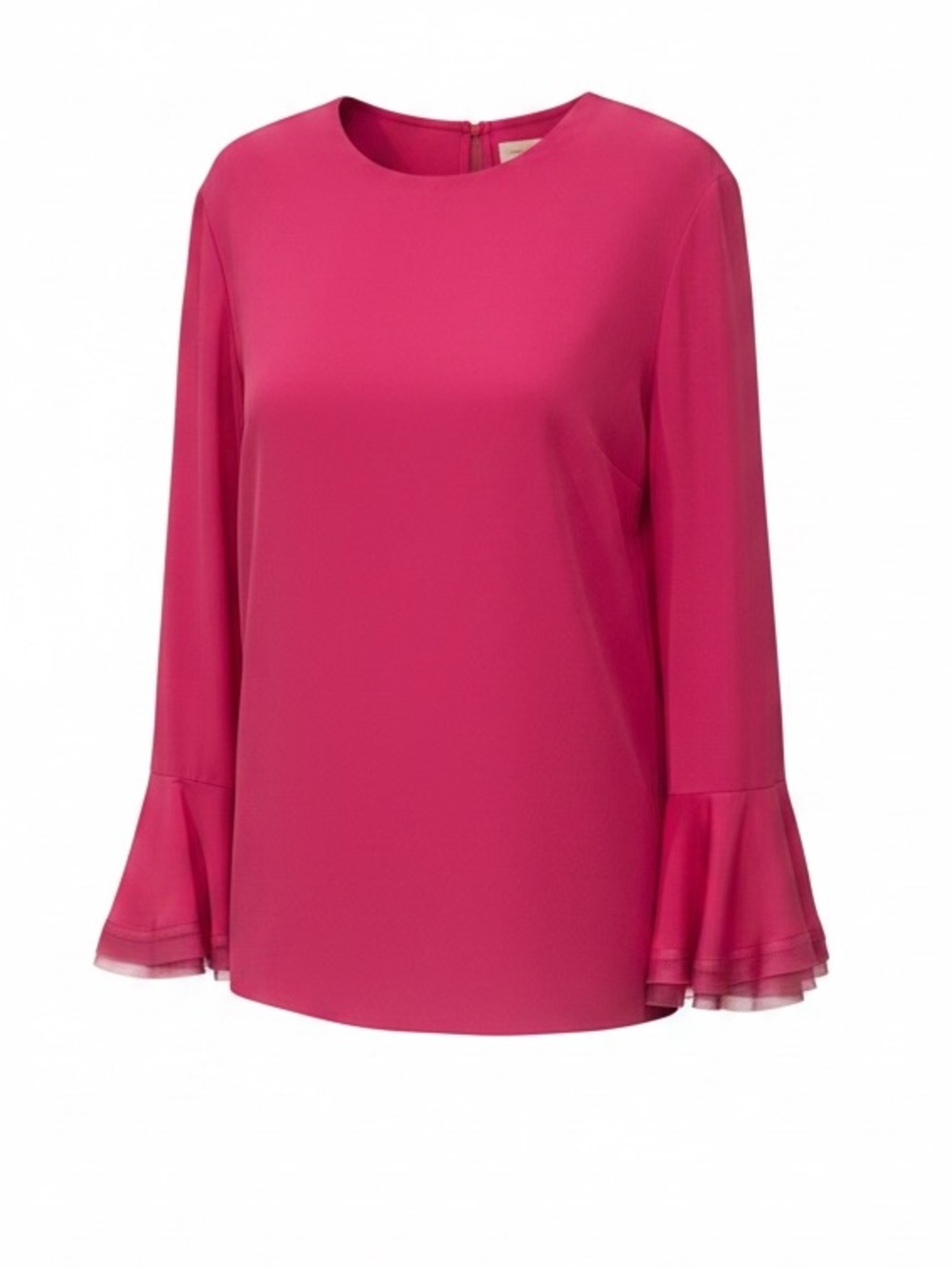 Tory Burch Fuchsia Silk Bell Sleeve Blouse Top Size 14 Luxe Feminine